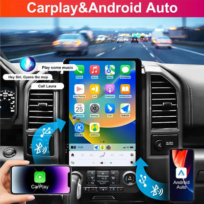 14.4" Tesla Style Touch Screen Car Stereo System Touch Screen Android 13 Car Radio GPS Navigation for Ford F150 F250 Raptor 2015-2020