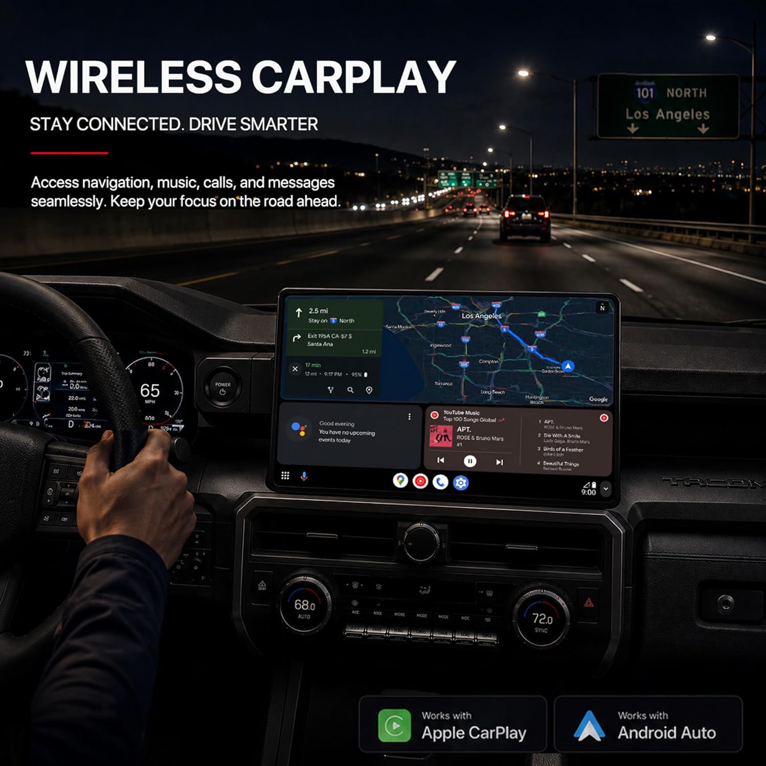 Toyota Tacoma 2024-2025 Tesla Style 14.6" Android 14 Car Stereo | Wireless Apple CarPlay &amp; Android Auto