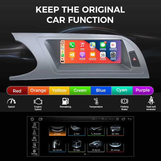 12.3" Android 13 Touch Screen for Audi Q7 2016-2019 | Wireless CarPlay Android Auto GPS Navigation Multimedia Player