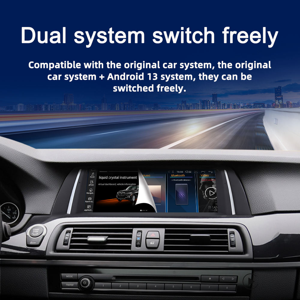 For BMW 5 Series F10 F11 F12 Android 13 Car Stereo 10.25"/12.3" GPS Navigation Wireless CarPlay Android Auto