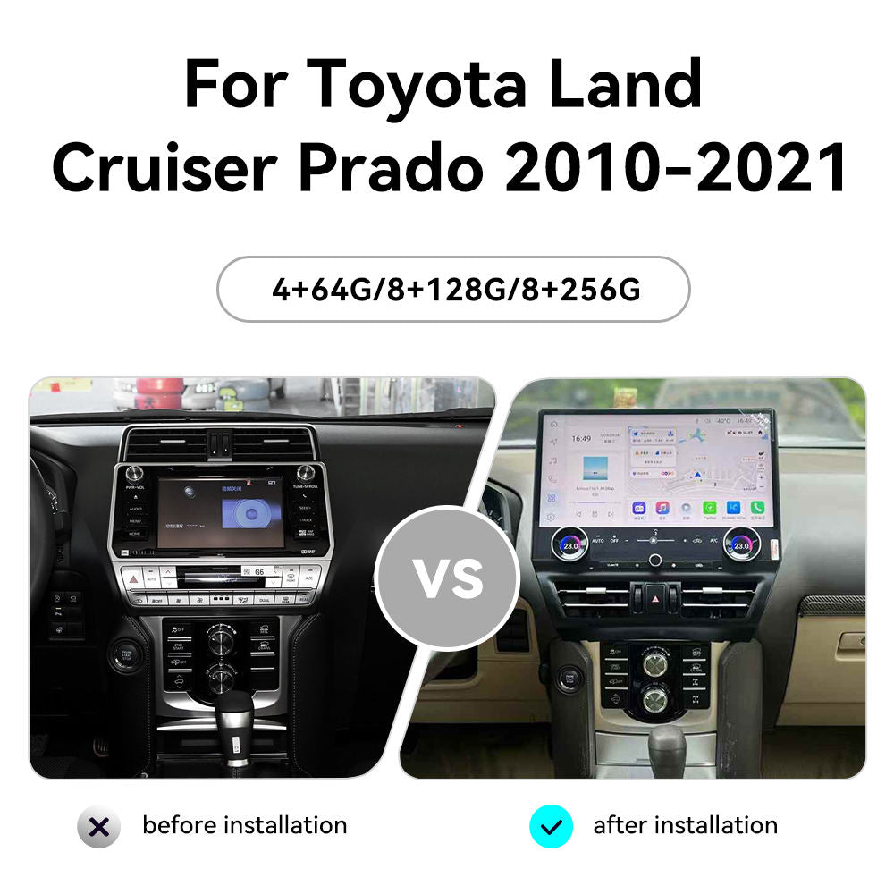 16.8" Tesla Style Android Screen for Toyota Land Cruiser Prado 2010-2021 | GPS Navigation